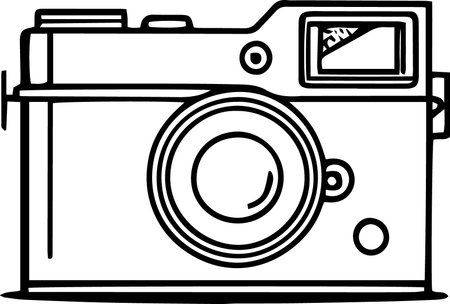 Illustration of a retro camera on a white background, vector illustrationのイラスト素材