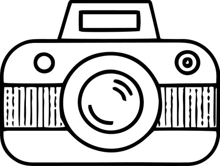 A picture of a vintage camera on a white background. Vector illustrationのイラスト素材