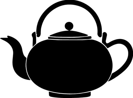 teapot silhouette isolated on a white background. vector illustration.のイラスト素材