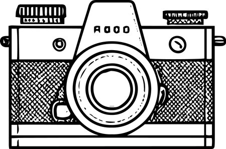 Retro Camera.Vector illustration ready for vinyl cutting or t-shirt printing.のイラスト素材