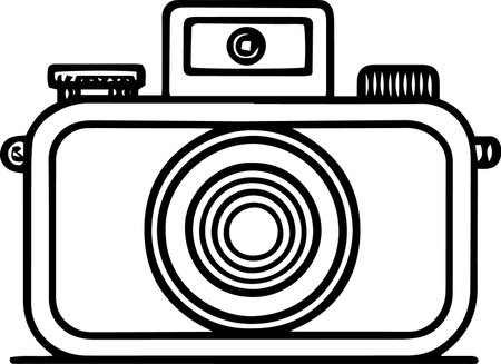 Illustration of a vintage camera on a white background, vector illustrationのイラスト素材