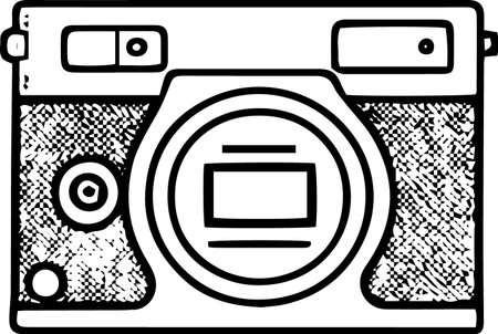 Retro camera on a white background. Vector illustration ready for vinyl cutting.のイラスト素材