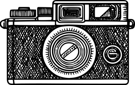 Retro Camera.Vector illustration ready for vinyl cutting. EPS10