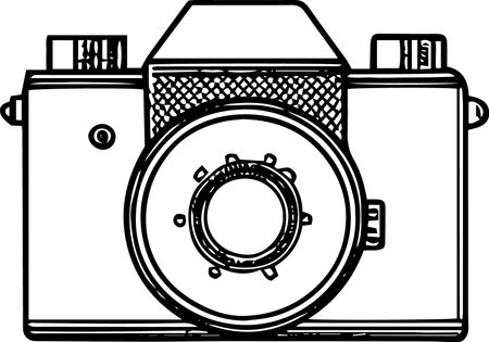 Vintage Camera on a white background. Vector illustration ready for vinyl cutting.のイラスト素材