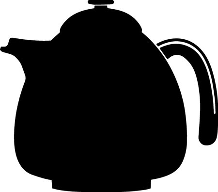 Teapot silhouette isolated on a white background. Vector illustration.のイラスト素材