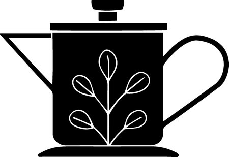 Teapot with plant icon isolated on white background. Vector Illustrationのイラスト素材