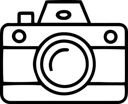 Black line Photo camera icon isolated on white background. Vector Illustrationのイラスト素材