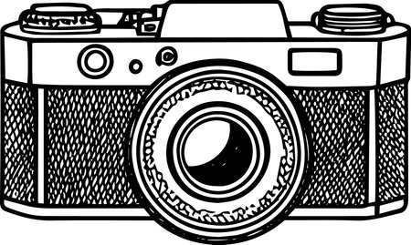 Retro Camera.Vector illustration ready for vinyl cutting and t-shirt design.のイラスト素材