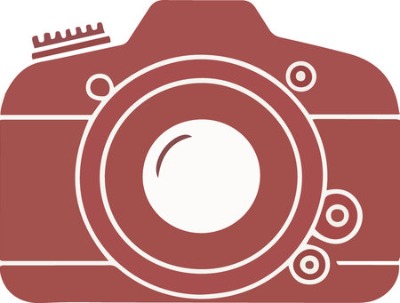 Illustration of a camera icon on a white background, vector illustrationのイラスト素材
