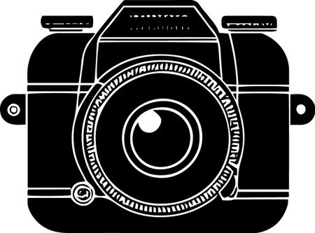 illustration of a retro camera on a white background, vector illustrationのイラスト素材