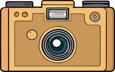Illustration of a retro camera on a white background, vector illustrationのイラスト素材