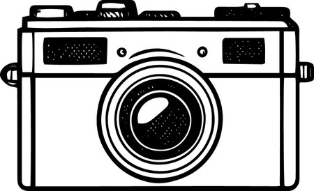 Retro Camera.Vector illustration ready for vinyl cutting and t-shirt printing.のイラスト素材