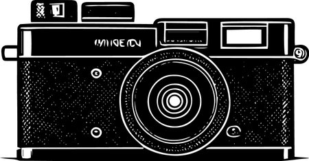 Vintage Camera.Vector illustration ready for vinyl cutting.\""のイラスト素材