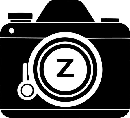 Camera with Z letter icon isolated on white background. Vector Illustrationのイラスト素材