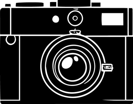 Illustration of a retro camera on a white background. Vector illustrationのイラスト素材