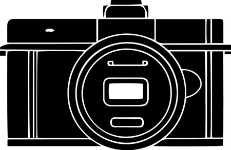 Illustration of a camera on a white background. Vector illustration.のイラスト素材