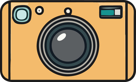 Illustration of a retro camera on a white background, vector illustrationのイラスト素材