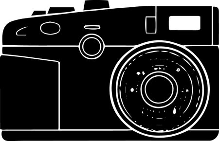 Vintage Camera on a white background.Vector illustration ready for vinyl cutting.のイラスト素材