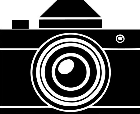 Camera icon isolated on white background. Vector illustration. Flat design.のイラスト素材