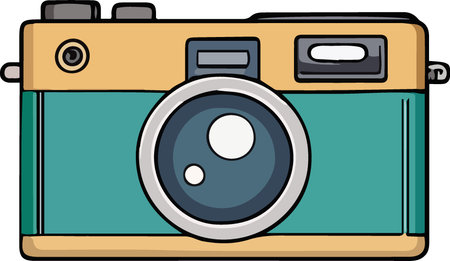 Illustration of a vintage camera on a white background, vector illustrationのイラスト素材