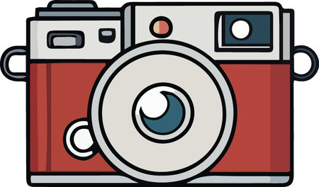 Illustration of a vintage camera on a white background, vector illustrationのイラスト素材