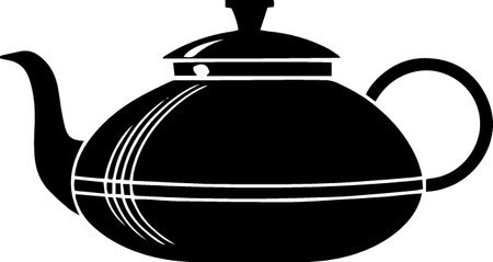 Teapot.Vector Illustration.Black and white image.のイラスト素材