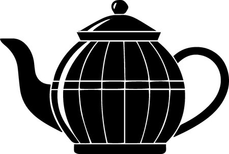 Teapot silhouette isolated on a white background. Vector illustration.のイラスト素材