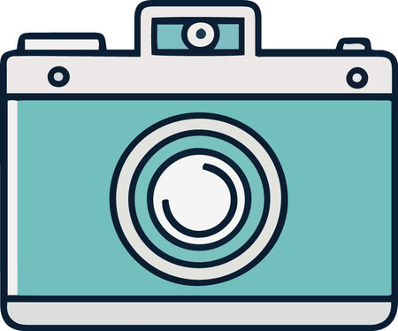 This is an illustration icon of a Vintage Camera. This image is a vector illustration and can be scaled to any size without loss of resolution.のイラスト素材