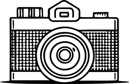 Retro Camera.Vintage Camera.Vector illustration ready for vinyl cutting.のイラスト素材