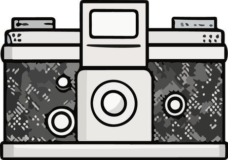 Illustration of an old film camera on a white background - vectorのイラスト素材
