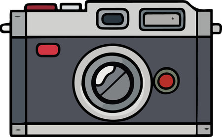 Illustration of a retro camera on a white background, vector illustrationのイラスト素材
