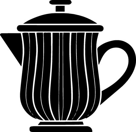 Teapot silhouette on a white background. Vector illustration of a teapot.のイラスト素材