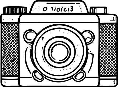 Illustration of a Vintage Camera on a white background. Vector illustrationのイラスト素材