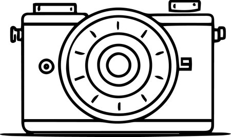 Camera icon on a white background, vector illustration, eps10のイラスト素材