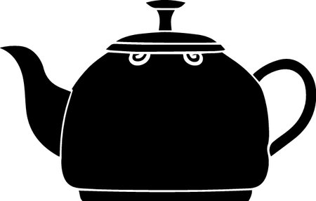 Teapot silhouette isolated on a white background. Vector illustration.のイラスト素材