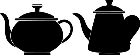 Teapot and kettle icon isolated on white background. Vector illustrationのイラスト素材