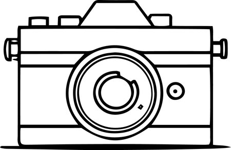 Camera on a white background.Vector illustration ready for vinyl cutting.のイラスト素材