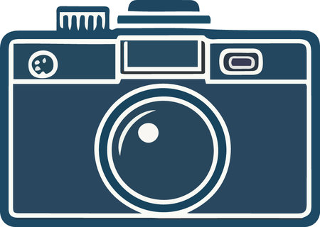 Illustration of a camera icon on a white background, vector illustrationのイラスト素材