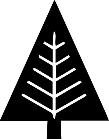 Black Tree icon isolated on white background. Forest symbol. Vector Illustrationのイラスト素材