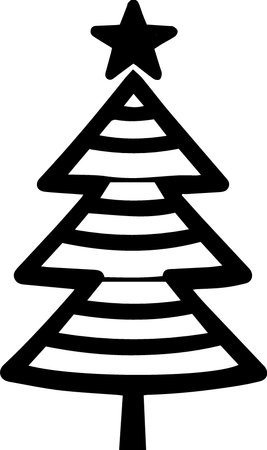 Christmas tree icon isolated on a white background. Vector Illustration.のイラスト素材