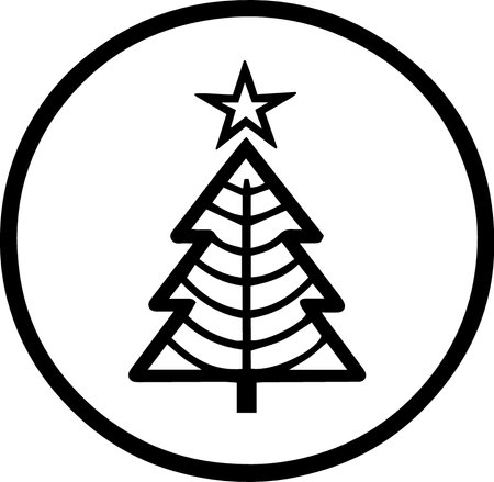 icon of christmas tree on white background, vector art illustration.のイラスト素材