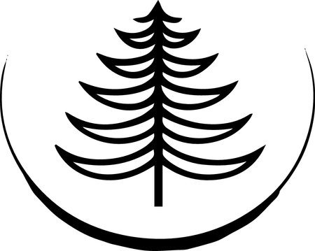 Fir tree icon isolated on white background. Vector Illustration.のイラスト素材