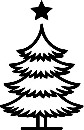 Christmas tree icon isolated on white background. Vector illustration. Eps 10.のイラスト素材