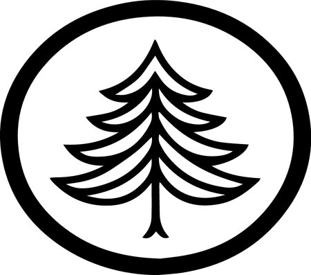 Pine tree vector icon. Christmas tree isolated on white background.のイラスト素材