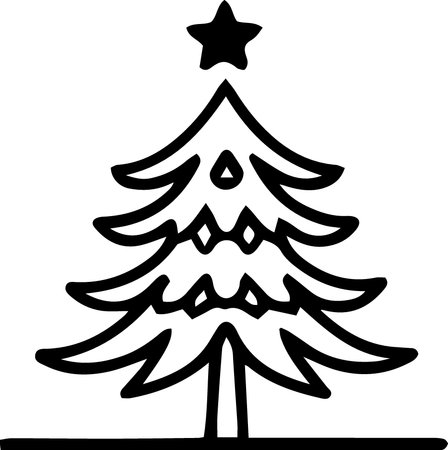 Christmas tree icon, Merry christmas and happy new year vector illustrationのイラスト素材