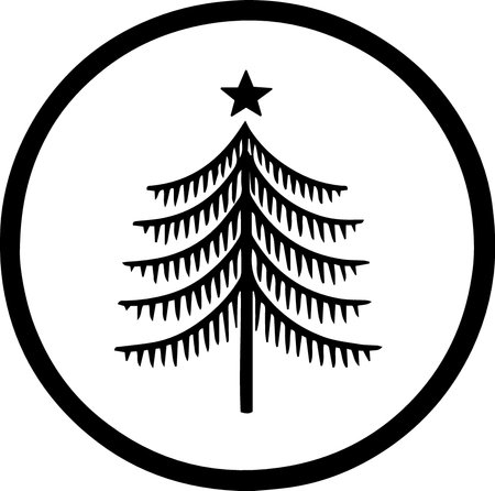 spruce vector icon. christmas tree black icon isolated on white backgroundのイラスト素材