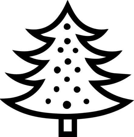Christmas tree icon isolated on white background. Vector illustration. Eps 10.のイラスト素材