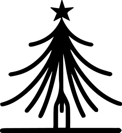 christmas tree with cutlery isolated on white background, vector illustrationのイラスト素材