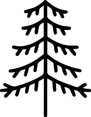 Fir tree icon isolated on white background. Vector Illustration.のイラスト素材
