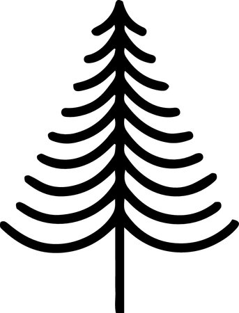 Fir tree icon isolated on white background. Vector Illustration.のイラスト素材